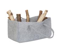 Firewood basket Felt Storage Bin Grey Flexible Firewood Holder Magazine Bin