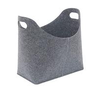 Firewood Basket, Foldable Felt Wood Carrier for Firewood, Fireplace Storage Bag, Log Carrier Holder, Magazine Storage Rack Storage Basket for Indoor Outdoor (Gray)