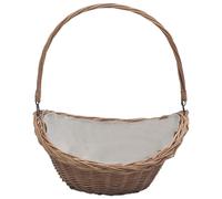 Firewood Basket with Handle 57x46.5x52 cm Brown Willow