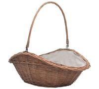 vidaXL Firewood Basket With Handle 60x44x55 cm Natural Willow, Brown