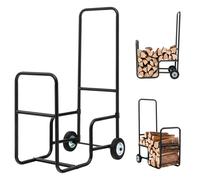 Firewood Cart Rolling Firewood Log Carrier Fireplace Log Hauler