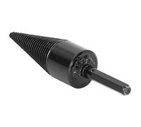 Firewood Drill Bit, Carbon Steel Hex Shank Cone Design Wood Log Splitter, Drilling Tool for Firewood Splitting, Black 38mm/1.5in