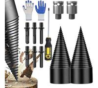 Firewood Drill Bit Set, Firewood Drill Bit Wood Splitter, Fire-wood Log Splitter Dri-ll Bit, Wood Splitt-er for Logs, Woods Splitt-er Drill Bits, for Electric Hammer, Impact D-rill (2 Set 50mm)