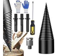 Firewood Drill Bit Set, Firewood Drill Bit Wood Splitter, Fire-wood Log Splitter Dri-ll Bit, Wood Splitt-er for Logs, Woods Splitt-er Drill Bits, for Electric Hammer, Impact D-rill (1 Set 32mm)