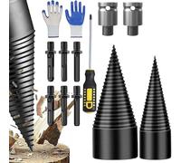 Firewood Drill Bit Set, Firewood Drill Bit Wood Splitter, Fire-wood Log Splitter Dri-ll Bit, Wood Splitt-er for Logs, Woods Splitt-er Drill Bits, for Electric Hammer, Impact D-rill (42mm+50mm)