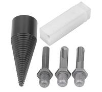 Firewood Drill Bit Set,Removable Firewood Log Splitter Drill Bit,Firewood Bit Cone Wood Splitting Drill - Carbon Steel Log Splitter with 3 Removable Shanks (Hex, Square, Round) (32MM)