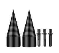 Firewood Drill Bit Wood Splitter Drill Bit, Detachable Screw Cone Wedge with Hex, Square & Round Shank for Splitting Oak Hickory Walnut in Home Outdoor Camping (32mm 2 rotors)