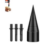 Firewood Drill Bit Wood Splitter Drill Bit, Detachable Screw Cone Wedge with Hex, Square & Round Shank for Splitting Oak Hickory Walnut in Home Outdoor Camping (42mm)