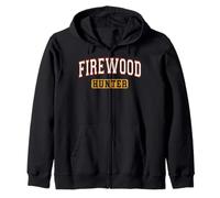 Firewood Hunter Logger Varsity Letters Zip Hoodie