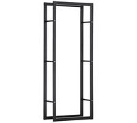 Firewood Log Holder Rack Black Metal 150cm H x 60cm W Open Solid Base 100kg Rust