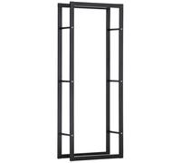 Firewood Log Holder Rack Black Metal 150cm H x 60cm W Open Solid Base 100kg Rust