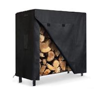 Firewood Log Rack Cover with Heavy Duty Oxford Cloth and Waterproof PVC, Includes Air Vents on Both Sides and Front Closures for Easy Use Outdoors