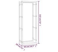 Firewood Log Rack Storage Holder Black Indoor Outdoor Metal Stand Steel Shelf