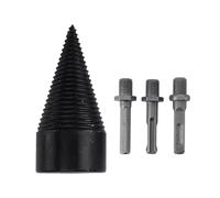 Firewood Log Splitter Drill Bit High Hardness Carbon Steel Efficient Wood Splitting Tool for Home Outdoor Camping Farm with 3 Drilling Handles (42MM)