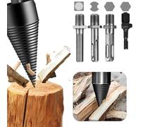 Firewood Log Splitter, Wood Splitter Drill Cone 32 mm With 4 Handles - Spiral Screw Cone for Splitting Wood