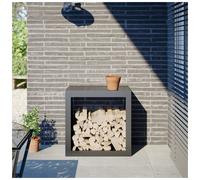 Firewood rack Anthracite Steel 60x40x60 cm Outdoor Log Holder Drying Stand Heavy