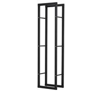 Homcom Metal Firewood Log Holder Rack Elevated Tiered Base Side Rails In Black Black