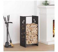 Firewood Rack Black 40x30x80 cm Cold-Rolled Steel Indoor Log Holder Sturdy 30kg