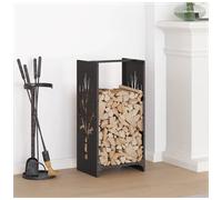 Firewood Rack Black 40x30x80 cm Cold-Rolled Steel Indoor Log Holder Sturdy 30kg