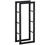 Firewood Rack Black Metal 100cm H x 25cm W x 40cm D Elevated Heavy Duty 100kg