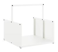 (white) vidaXL Firewood Rack Black 40x40x40 cm Cold-rolled steel fireplace log holder