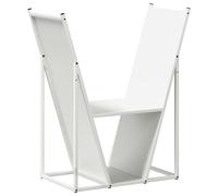 (white) vidaXL Firewood Rack White 69.5x35x81 cm Cold-rolled steel