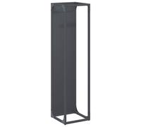 vidaXL Firewood Rack Black 25x25x100 cm Cold-rolled steel, fireplace log holder, log holder, log stand, indoor log storage, fire wood rack, log rack