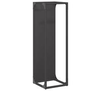 vidaXL Firewood Rack Black 25x25x80 cm Cold-rolled steel