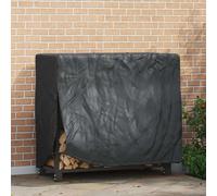 Firewood Rack Cover Black 61 x 122 x 106 cm 420D Oxford fabric