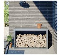 Firewood Rack Galvanized Steel 100x40x60 cm Outdoor Log Holder Sturdy Rustproof