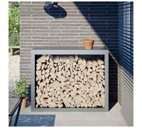 Firewood Rack Galvanized Steel 100x40x80cm Outdoor Log Holder Elevated Rustproof