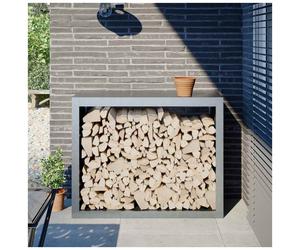 Firewood Rack Galvanized Steel 100x40x80cm Outdoor Log Holder Elevated Rustproof