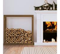 Firewood Rack Honey Brown Solid Pine 100 x 25 x 100 cm Rustic Log Holder Stacker