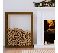Firewood Rack Honey Brown Solid Pine Wood 80x25x100 cm Rustic Log Holder Sturdy