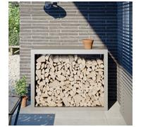 Firewood rack Light Grey Steel 100x40x80cm Elevated Outdoor Log Holder Rustproof