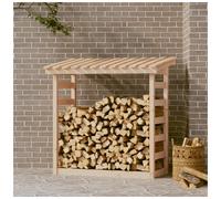 Firewood Rack Natural Pine 108 x 64.5 x 110 cm Solid Wood Log Holder Rustic Dry