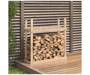 Firewood Rack Natural Pine 110x35x108.5 cm Solid Pine Wood Rustic XL Log Holder