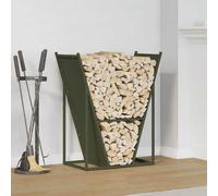 Firewood Rack Olive Green 69.5x35x81 cm Cold-Rolled Steel Log Storage Heavy-Duty