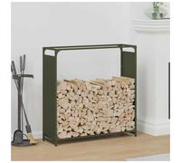 Firewood Rack Olive Green 90x28x90 cm Cold-Rolled Steel Sturdy Indoor Log Holder