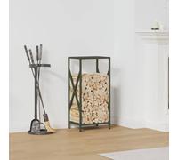 Firewood Rack Olive Green Cold-Rolled Steel 34 x 25 x 70 cm Robust Firewood Rack for Wood Storage in the Living Room and Garden Space-Saving and Modern
