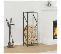Firewood Rack Olive Green Cold-Rolled Steel 34x25x100 cm Indoor Log Holder Stand