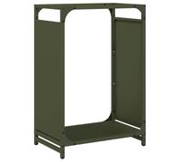 Firewood Rack Olive Green Cold-Rolled Steel 44 x 28 x 65 cm Robust Firewood Rack for Wood Storage in the Living Room and Garden Space-Saving and Modern