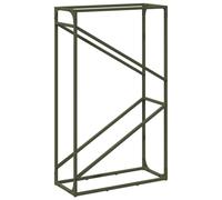 Firewood Rack Olive Green Cold-Rolled Steel 60 x 25 x 100 cm Robust Firewood Rack for Wood Storage in the Garden and Living Room Space-Saving and Modern