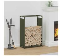 Firewood Rack Olive Green Cold-Rolled Steel 60x28x90 cm Heavy Duty Log Organizer