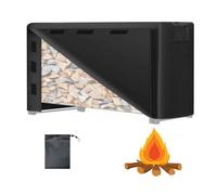 Firewood Rack Outdoor Cover 4/5/6/8/10/12 FT Heavy 600D, Full Front Access with Hidden Vents, for Use in the Yard, or on the Patio(Cover Only),Black,122x61x122cm