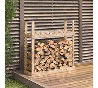 Firewood Rack Solid Natural Pine 110x35x108.5 cm Rustic Log Store Easy Assembly