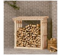 Firewood rack solid pine 108x64.5x109 cm natural outdoor log store rustic garden