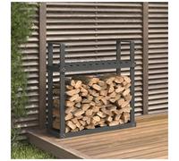 Firewood Rack Solid Pine Grey 110x35x108.5 cm Outdoor Log Store Drying Shelf XL