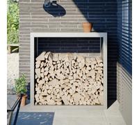 Firewood Rack Stainless Steel Light Grey 100x40x100 cm Outdoor Log Store Modern