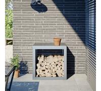 Firewood Rack Steel Grey 60x40x60 cm Galvanised Steel Log Storage Stand Durable